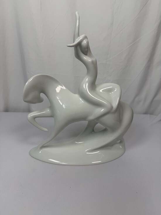 Royal Dux Other - Royal Dux Bohemia Czech Porcelain Figurine, Lady Godiva Riding Horse, Designed b
